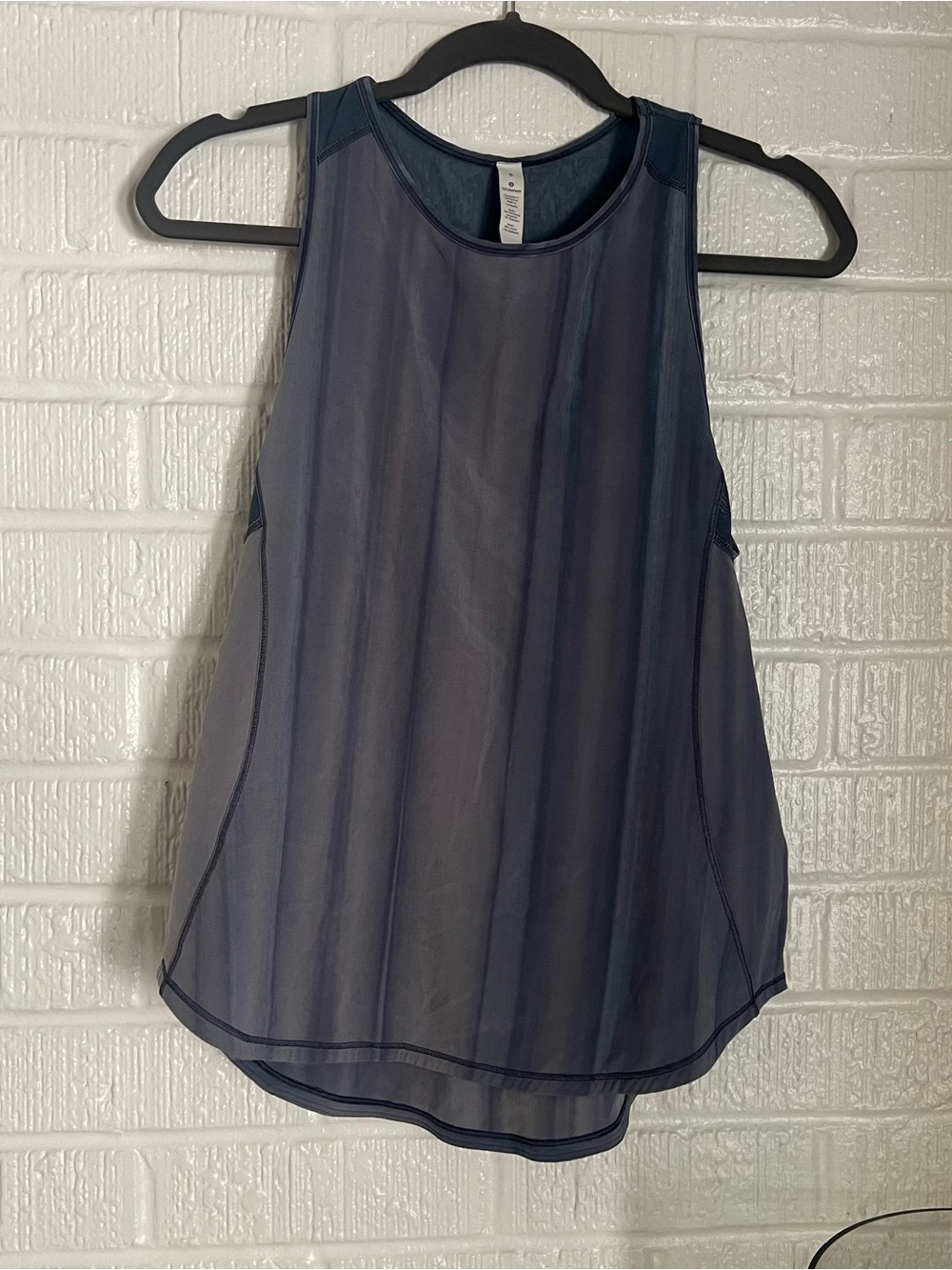 Lululemon Gray Women's Sheer Layered Athletic Tank Top Size 6 Medium